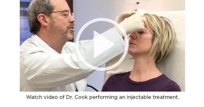 watch video of Dr Cook doing injectable treatment